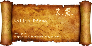 Kollin Rózsa névjegykártya